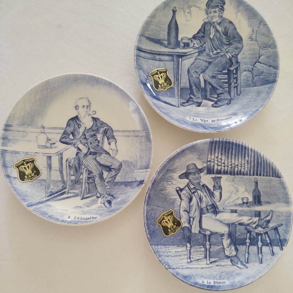 Made in BELGIUM Delft Pottery~ Petite Plates-Trio SeT